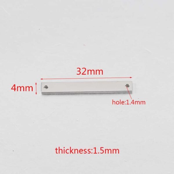 Engraved Logo Charm Stainless Steel 18k Gold Plated Mirror Polished Blank Stamp Engrave Logo Rectangle Charm Bracelet Bar - Image 2