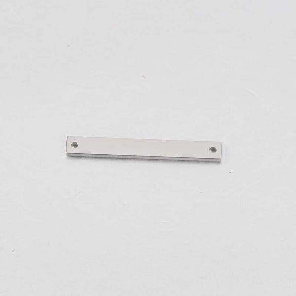 Engraved Logo Charm Stainless Steel 18k Gold Plated Mirror Polished Blank Stamp Engrave Logo Rectangle Charm Bracelet Bar - Image 3