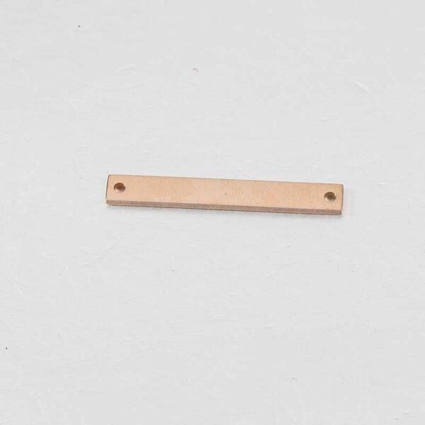 Engraved Logo Charm Stainless Steel 18k Gold Plated Mirror Polished Blank Stamp Engrave Logo Rectangle Charm Bracelet Bar - Image 4