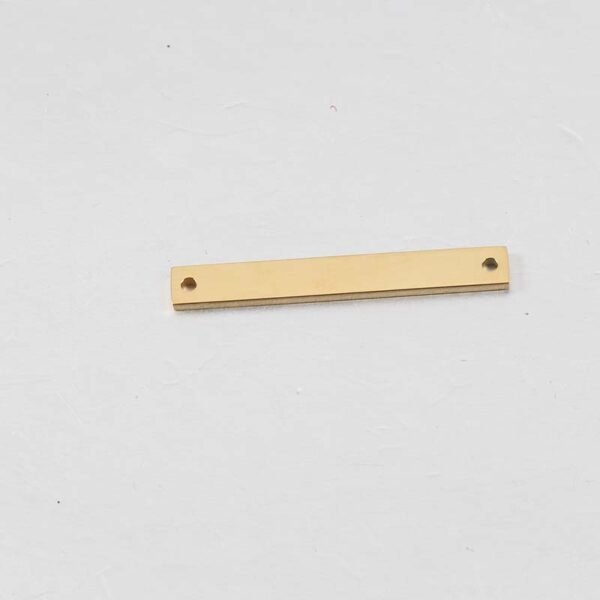 Engraved Logo Charm Stainless Steel 18k Gold Plated Mirror Polished Blank Stamp Engrave Logo Rectangle Charm Bracelet Bar - Image 5