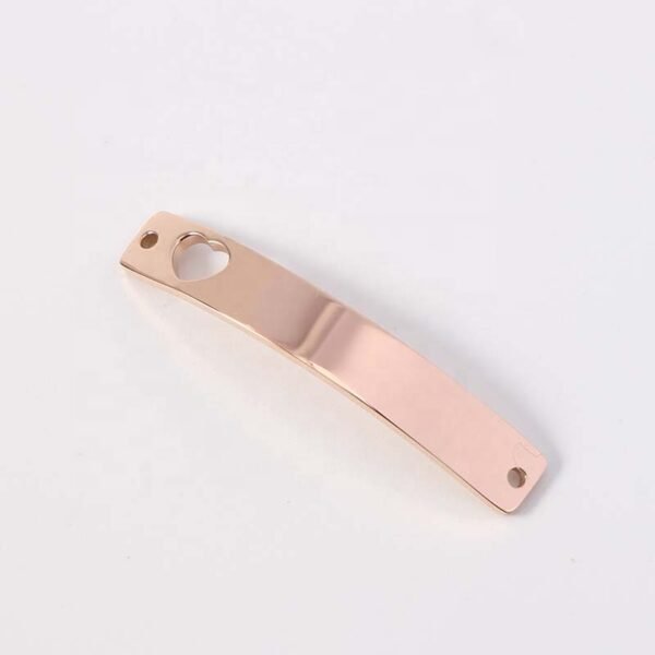 Mirror Polish Stainless Steel 6*38mm Logo Engraved Heart Pendant Hollow Bending Strip Charms - Image 5