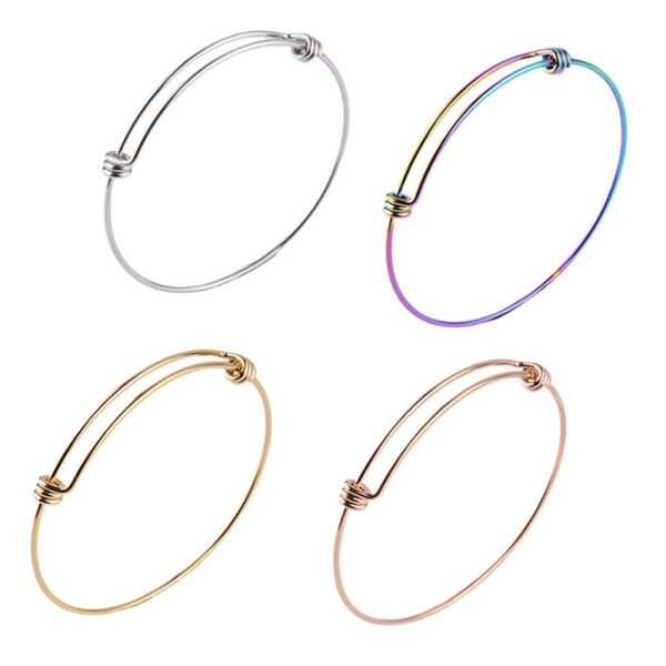 55mm 60mm 65mm 1.6mm Thickness Stainless Steel Bracelet DIY Bangle Findings Expandable Wire Cable Bangle - Image 6
