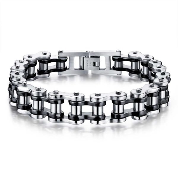 Gold Plated 316L Stainless Steel  Fashion Sports Bike Chain Style Mens Bracelet - Image 6