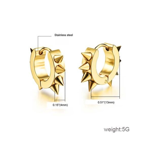 3 Colors Popular Cool Stainless Steel Men's Punk Earrings Rivet Stud Earrings for Boy - Image 2