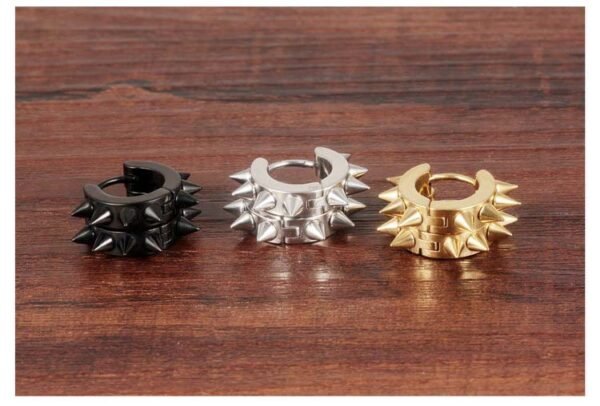 3 Colors Popular Cool Stainless Steel Men's Punk Earrings Rivet Stud Earrings for Boy - Image 6