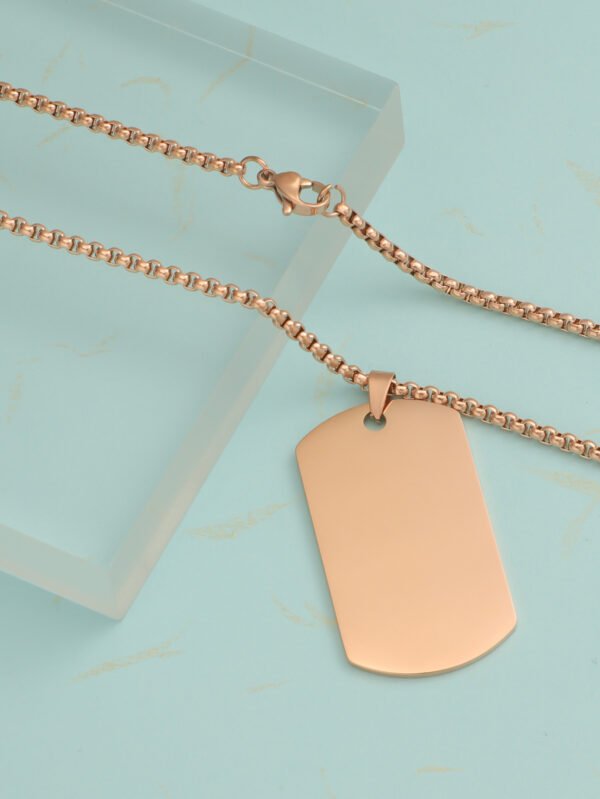 Mirror Polished Men Jewelry Gold Plated Stainless Steel Custom Engrave Necklace High Quality Dog Tag Blank Stamp Pendant - Imagen 6