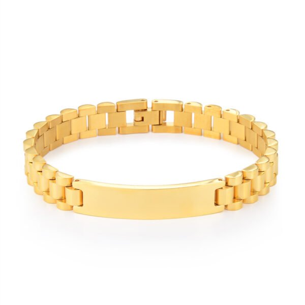 Hot Sales New Watch Band Stainless Steel Men Jewelry Fashion Name Engraved Bracelet Bangle for Men - Image 2