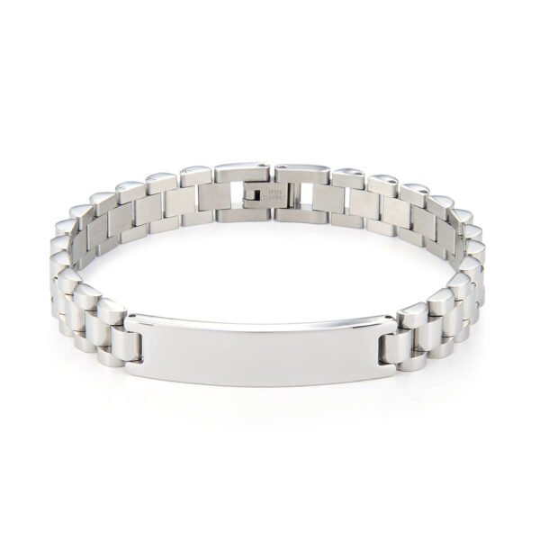 Hot Sales New Watch Band Stainless Steel Men Jewelry Fashion Name Engraved Bracelet Bangle for Men - Image 3
