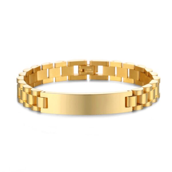 Hot Sales New Watch Band Stainless Steel Men Jewelry Fashion Name Engraved Bracelet Bangle for Men - Image 4