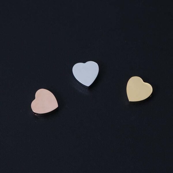 Factory Sales Cheap Stainless Steel Mirror Polished 9mm DIY Necklace Bracelet Engravable Jewelry Heart Charms Pendant