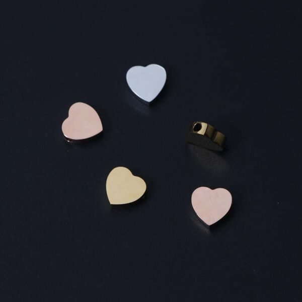 Factory Sales Cheap Stainless Steel Mirror Polished 9mm DIY Necklace Bracelet Engravable Jewelry Heart Charms Pendant - Bild 3