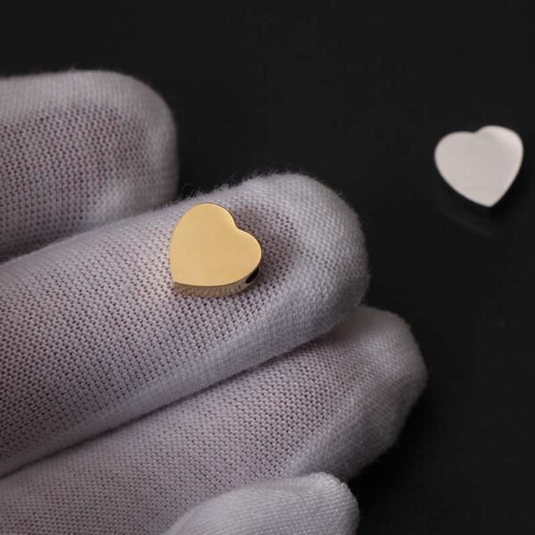 Factory Sales Cheap Stainless Steel Mirror Polished 9mm DIY Necklace Bracelet Engravable Jewelry Heart Charms Pendant - Bild 4