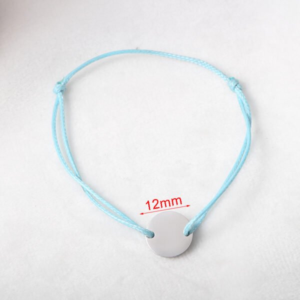 Factory Wholesale Stainless Steel Women Round Charm Custom Made Adjustable Leather Bracelet - Image 5