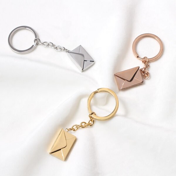 High Quality Envelop Blank Key Chains Custom Logo Stainless Steel Fashion New 18K Gold Plated Cute Key rings - Bild 5