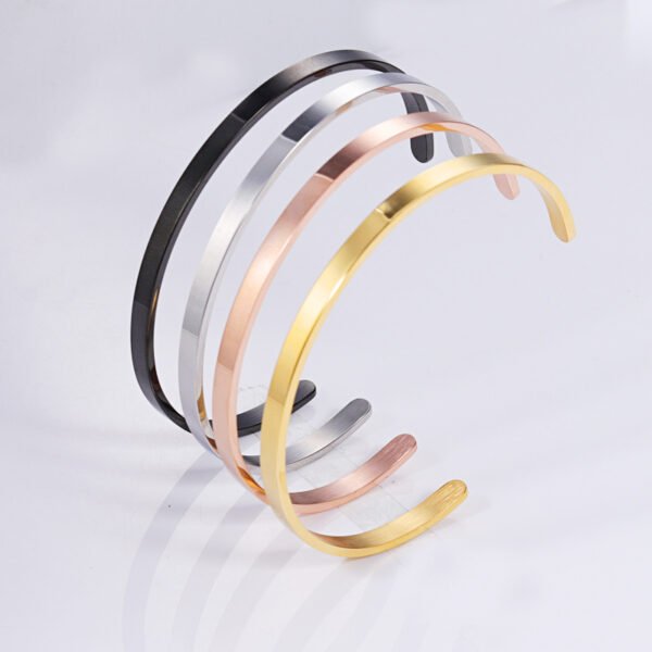 Wholesales Stainless Steel Jewelry Custom Men Women Silver 63mm Gold Plated Cuff Bracelet Bangles