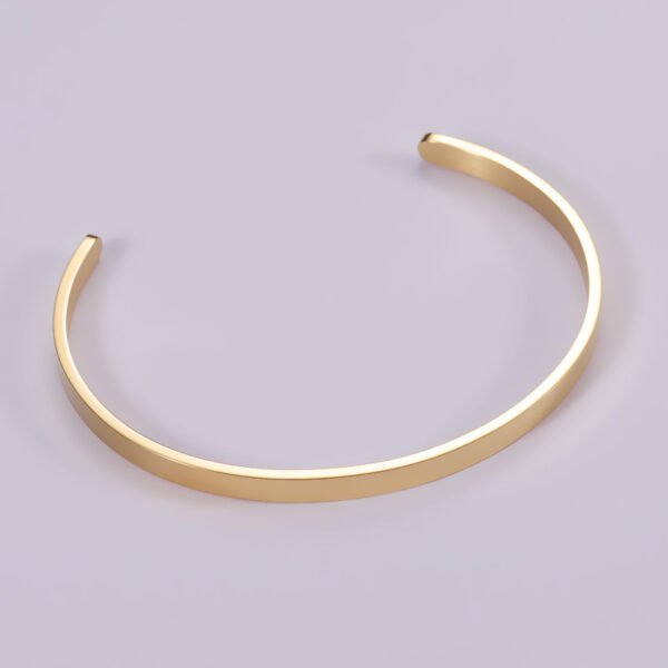 Wholesales Stainless Steel Jewelry Custom Men Women Silver 63mm Gold Plated Cuff Bracelet Bangles - Image 3