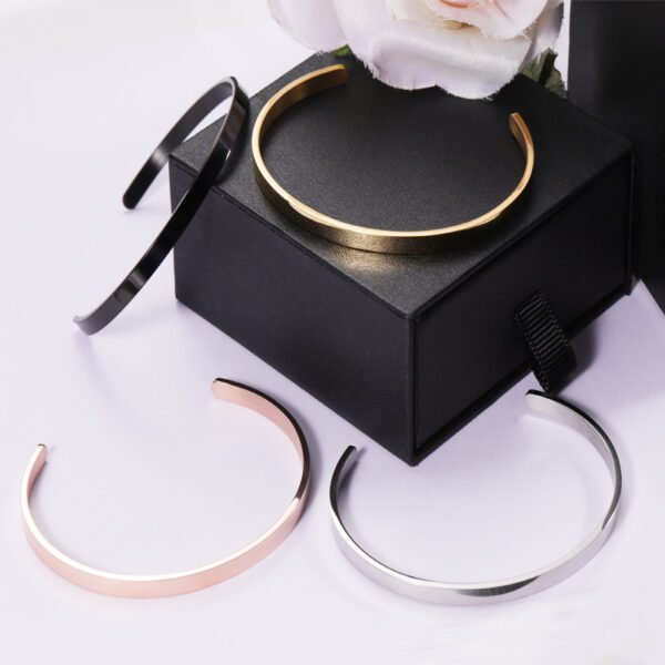 Wholesales Stainless Steel Jewelry Custom Men Women Silver 63mm Gold Plated Cuff Bracelet Bangles - Image 5