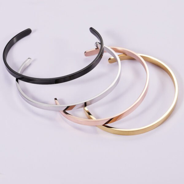 Wholesales Stainless Steel Jewelry Custom Men Women Silver 63mm Gold Plated Cuff Bracelet Bangles - Image 6