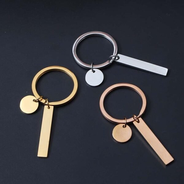 Cheap Price Blank Custom Made Logo Stainless Steel No Fade Mirror Polished Metal Keychains - Image 2