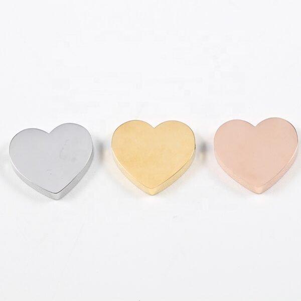 14*15mm Mirror Polished Stainless Steel Heart On Pendant Charms for Jewelry Making