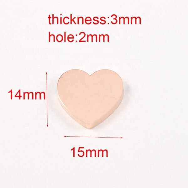 14*15mm Mirror Polished Stainless Steel Heart On Pendant Charms for Jewelry Making - Image 6