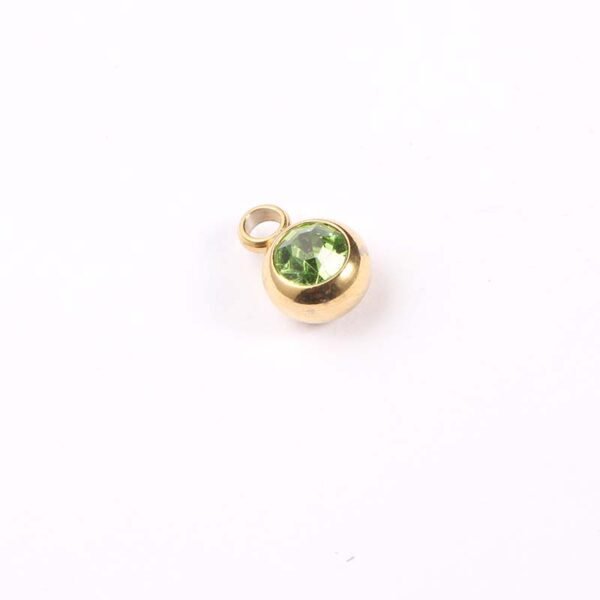 6mm Stainless Steel Round Rhinestones Gold Plated Pendant Charms  New Arrival DIY Jewelry Making Initial 12 Birthstone Pendant - Image 3
