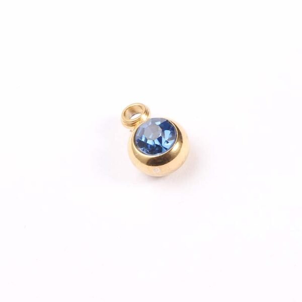 6mm Stainless Steel Round Rhinestones Gold Plated Pendant Charms  New Arrival DIY Jewelry Making Initial 12 Birthstone Pendant - Image 5