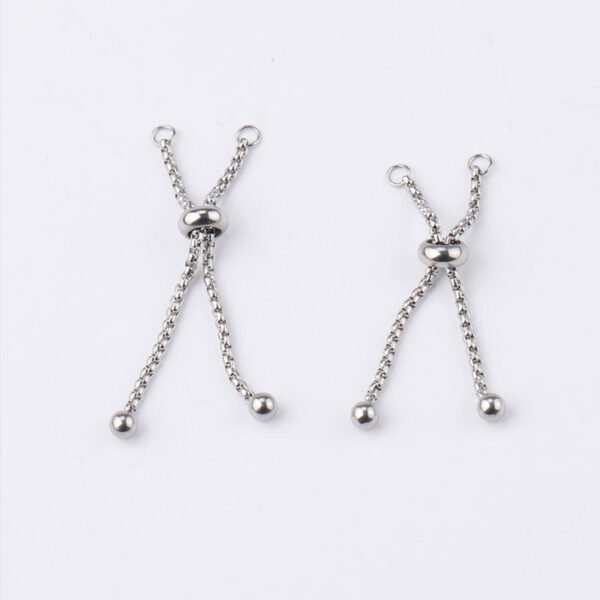 4.5cm 5cm Adjustable Stainless Steel Box Chain Extender Chain Slider/Slide DIY Ring Accessories - Image 2