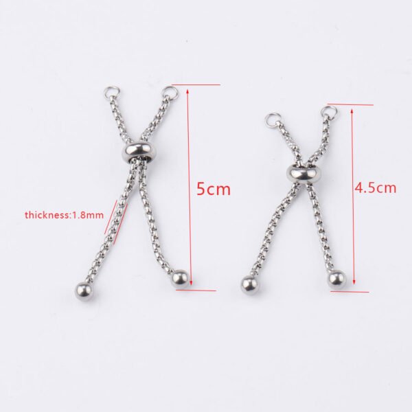 4.5cm 5cm Adjustable Stainless Steel Box Chain Extender Chain Slider/Slide DIY Ring Accessories - Image 5