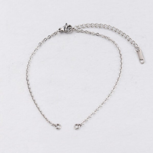 Stainless Steel 2mm Rose Gold Color Gold Color 20+6mm DIY Chain Bracelet With Extender Chain for Jewelry Making - Image 4