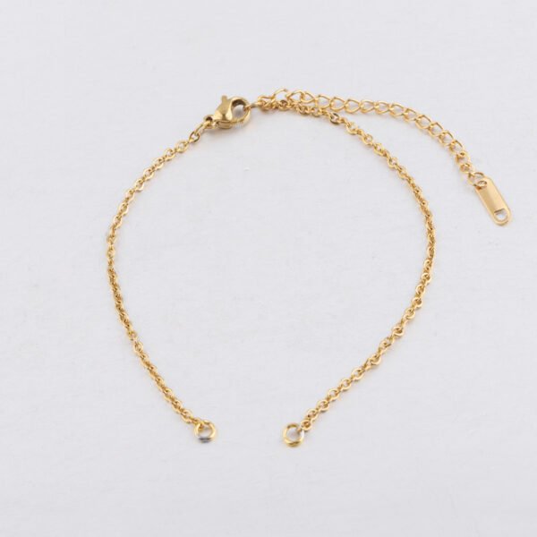 Stainless Steel 2mm Rose Gold Color Gold Color 20+6mm DIY Chain Bracelet With Extender Chain for Jewelry Making - Image 6
