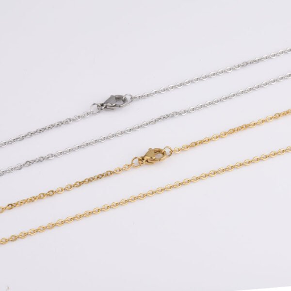 Gold Color DIY Jewelry Findings 55cm(22inch) Square Cross Style 2mm Stainless Steel Necklace Chain