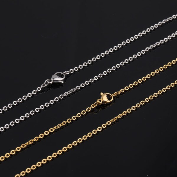 Gold Color DIY Jewelry Findings 55cm(22inch) Square Cross Style 2mm Stainless Steel Necklace Chain - Image 3