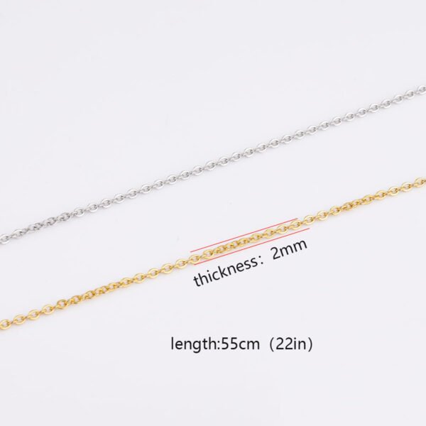 Gold Color DIY Jewelry Findings 55cm(22inch) Square Cross Style 2mm Stainless Steel Necklace Chain - Image 4