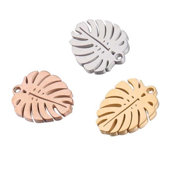 Stainless Steel Mirror Polished Metal Pendant DIY Jewelry Making Tree Leaf Pendant Charm for Necklace Bracelet