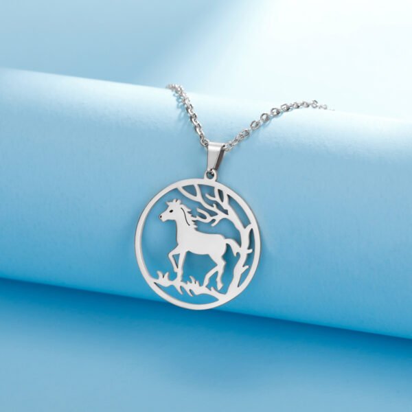 Factory Price Women New Gold Plated Trendy Engraved Blank Horse Pendant Necklace - Bild 4