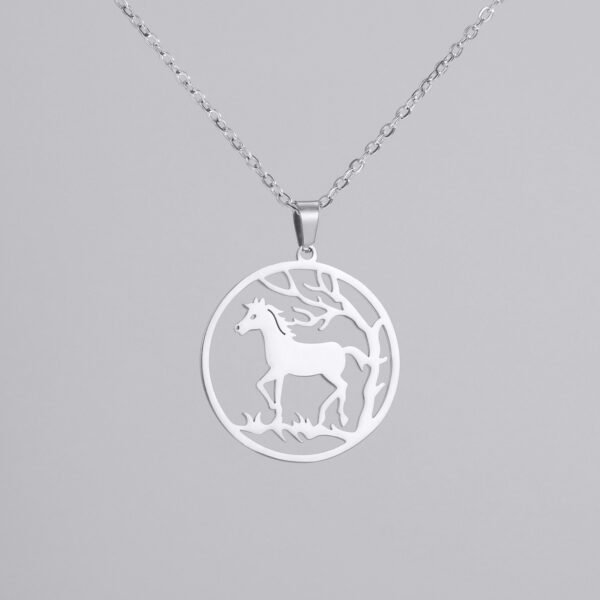 Factory Price Women New Gold Plated Trendy Engraved Blank Horse Pendant Necklace - Bild 5