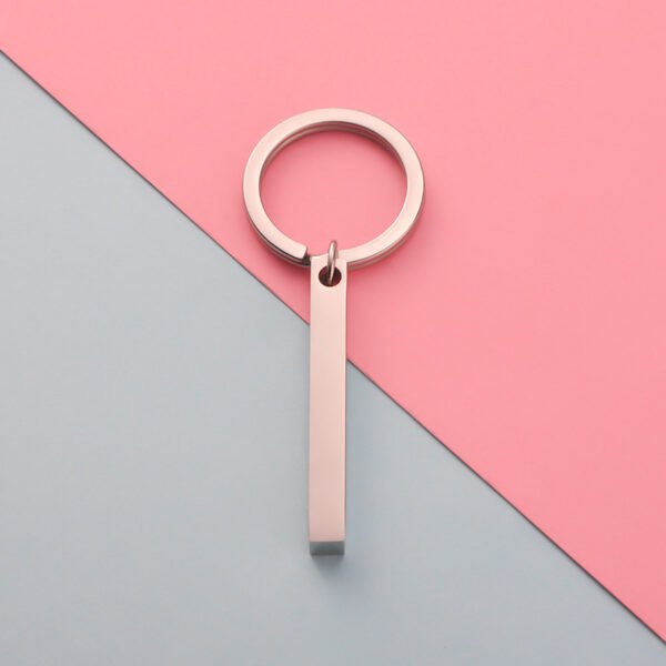 Wholesales New Engraved Logo Custom Metal Stainless Steel Bar Keychain Customized Blank Pendant - Bild 3