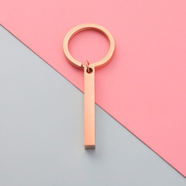 Wholesales New Engraved Logo Custom Metal Stainless Steel Bar Keychain Customized Blank Pendant - Bild 5