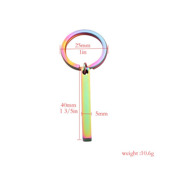 Wholesales New Engraved Logo Custom Metal Stainless Steel Bar Keychain Customized Blank Pendant - Bild 6