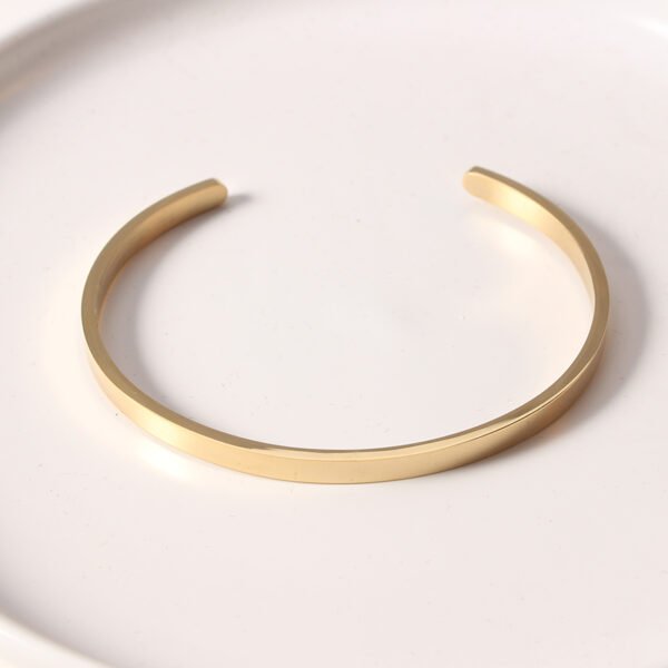 New 18K Gold Plated Cuff Bangles Men Women Luxury Custom Logo Jewelry Luxury Bangles - Image 3