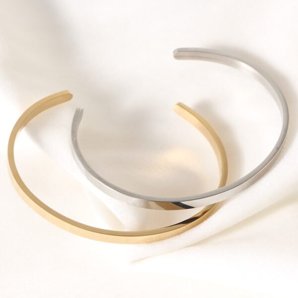 New 18K Gold Plated Cuff Bangles Men Women Luxury Custom Logo Jewelry Luxury Bangles - Image 5