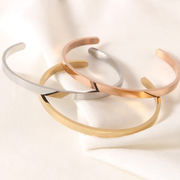New 18K Gold Plated Cuff Bangles Men Women Luxury Custom Logo Jewelry Luxury Bangles - Image 6