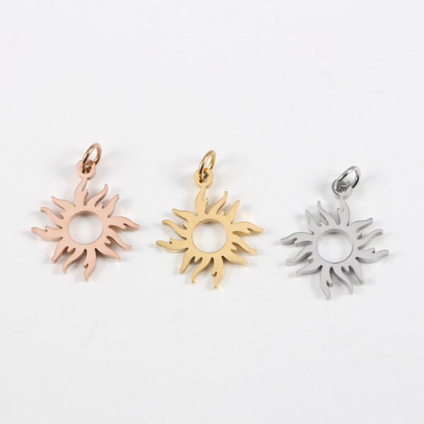 Gold Plated Stainless Steel Pendant DIY Sun Charm for Jewelry Making