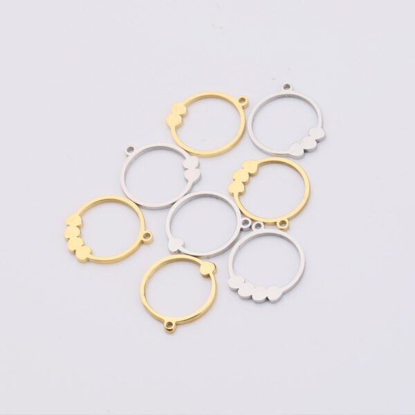 Mirror Polished Stainless Steel DIY Heart Charm for Earrings Bracelet Making - Image 3