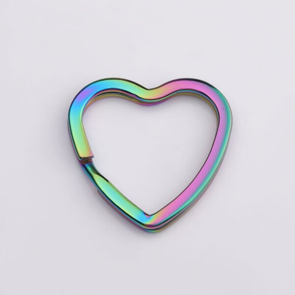 31mm Mirror Polished Stainless Steel Keyrings Heart Shaped Key Chain for Making Keychain - Bild 2