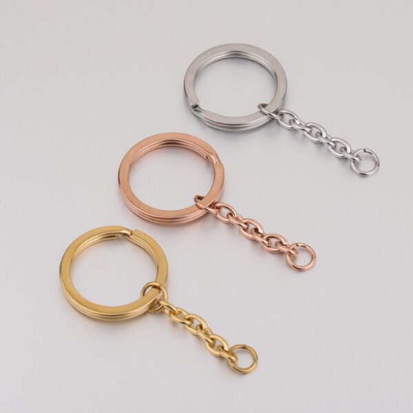 Mirror Polished DIY Keychain Keyrings With Extender Stainless Steel Jewelry Key Chain for Jewelry Making - Bild 6