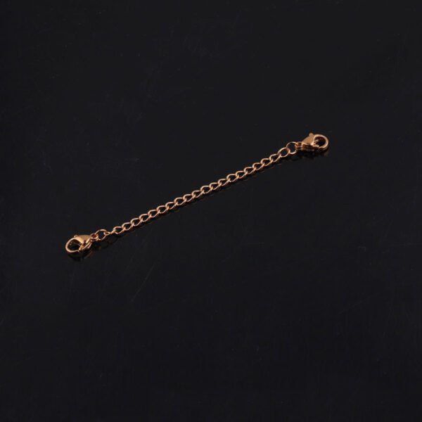 18K Gold Plated 7cm Stainless Steel Extender Chains 2 Lobsters Necklace Extender - صورة 4