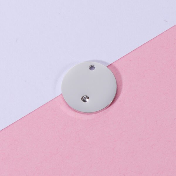 18K Gold Plated Stainless Steel Blank Stamping Custom Logo Pendant Round Charms - Image 4