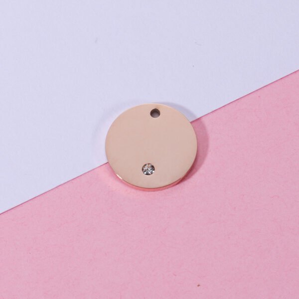 18K Gold Plated Stainless Steel Blank Stamping Custom Logo Pendant Round Charms - Image 5